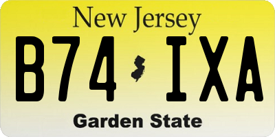 NJ license plate B74IXA