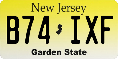 NJ license plate B74IXF