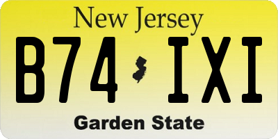 NJ license plate B74IXI