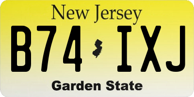 NJ license plate B74IXJ