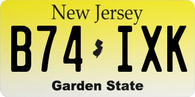 NJ license plate B74IXK