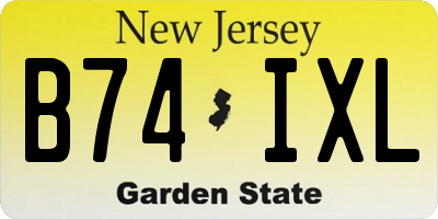 NJ license plate B74IXL