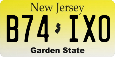 NJ license plate B74IXO