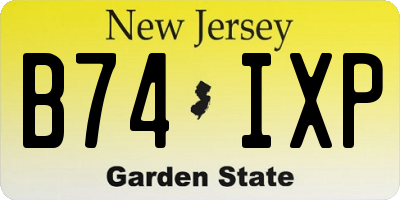 NJ license plate B74IXP
