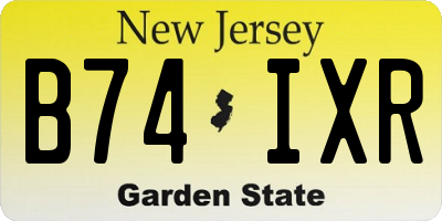 NJ license plate B74IXR