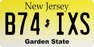 NJ license plate B74IXS