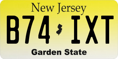 NJ license plate B74IXT
