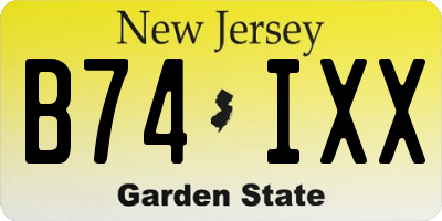 NJ license plate B74IXX