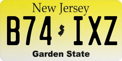 NJ license plate B74IXZ