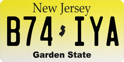 NJ license plate B74IYA