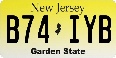 NJ license plate B74IYB