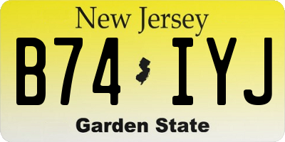 NJ license plate B74IYJ