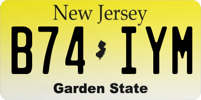 NJ license plate B74IYM