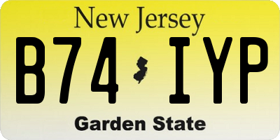 NJ license plate B74IYP
