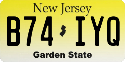 NJ license plate B74IYQ