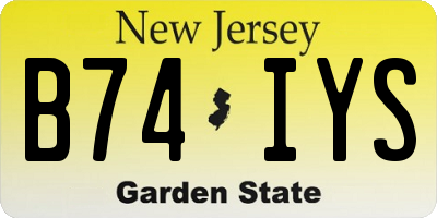NJ license plate B74IYS