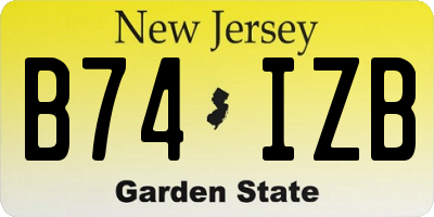 NJ license plate B74IZB