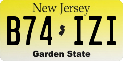 NJ license plate B74IZI