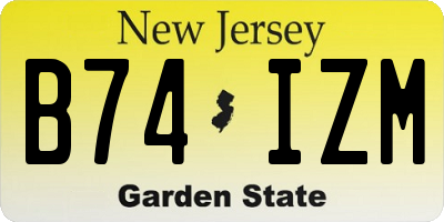 NJ license plate B74IZM