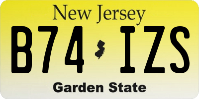 NJ license plate B74IZS