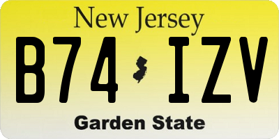 NJ license plate B74IZV