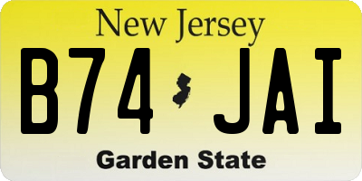 NJ license plate B74JAI