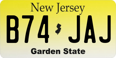 NJ license plate B74JAJ
