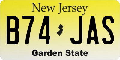 NJ license plate B74JAS