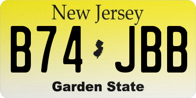 NJ license plate B74JBB