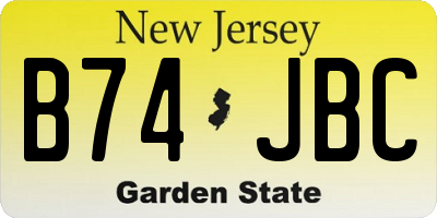 NJ license plate B74JBC