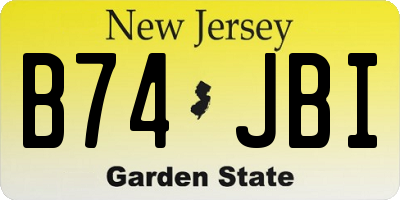 NJ license plate B74JBI