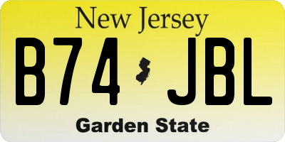 NJ license plate B74JBL