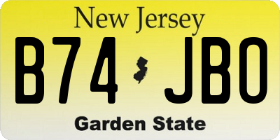 NJ license plate B74JBO