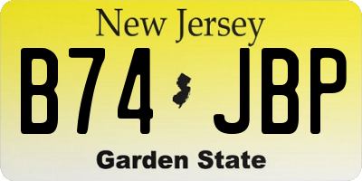 NJ license plate B74JBP