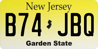 NJ license plate B74JBQ