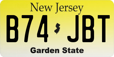 NJ license plate B74JBT