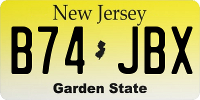 NJ license plate B74JBX