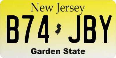 NJ license plate B74JBY