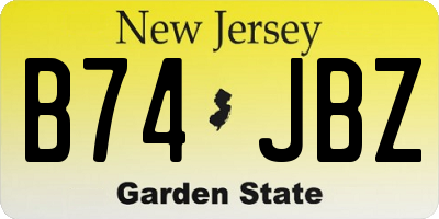 NJ license plate B74JBZ