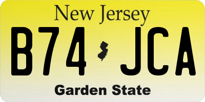 NJ license plate B74JCA