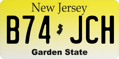 NJ license plate B74JCH