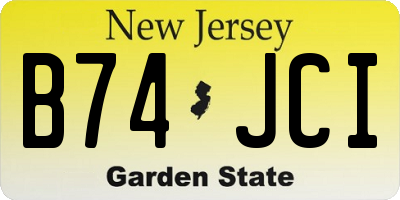 NJ license plate B74JCI