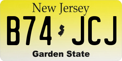 NJ license plate B74JCJ
