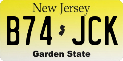 NJ license plate B74JCK