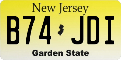 NJ license plate B74JDI