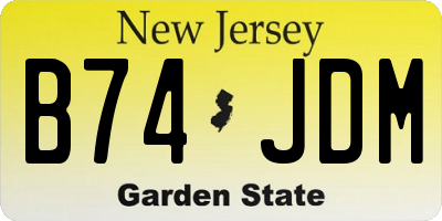NJ license plate B74JDM