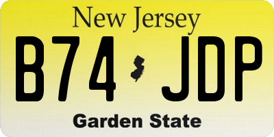 NJ license plate B74JDP