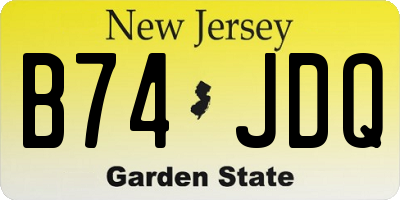 NJ license plate B74JDQ