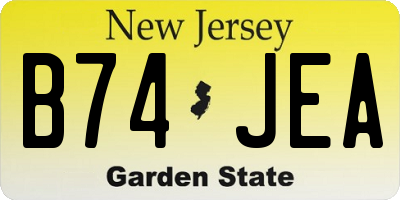 NJ license plate B74JEA