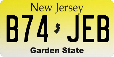 NJ license plate B74JEB